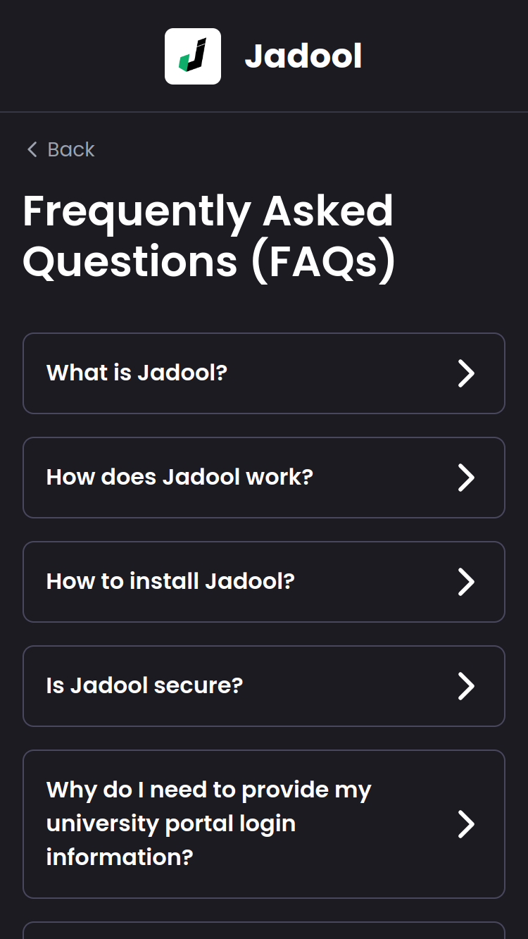 faq screenshot
